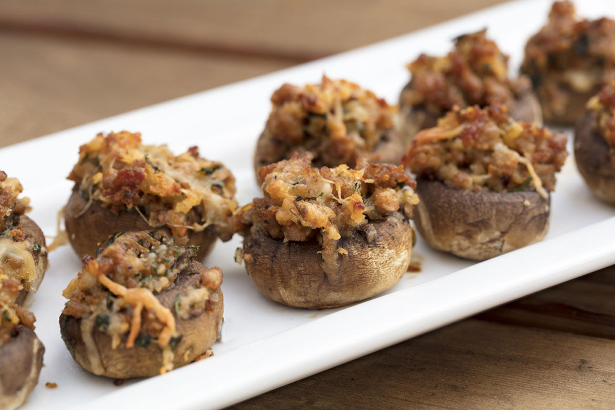 You are currently viewing BLACK PUDDING STUFFED MUSHROOMS