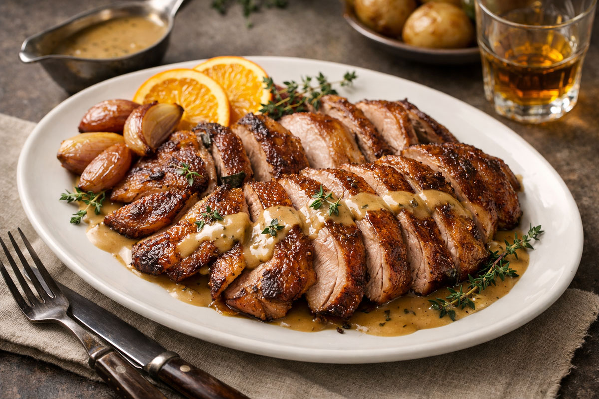 You are currently viewing ROAST DUCK WITH IRISH WHISKEY SAUCE