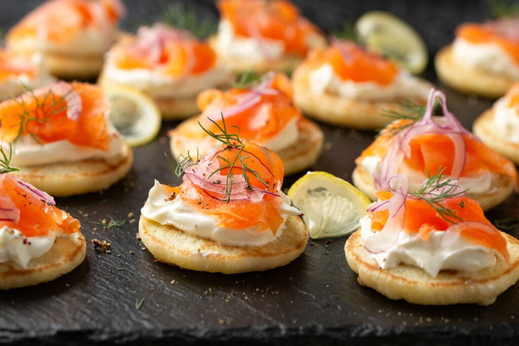 Smoked Salmon and Dill Blinis