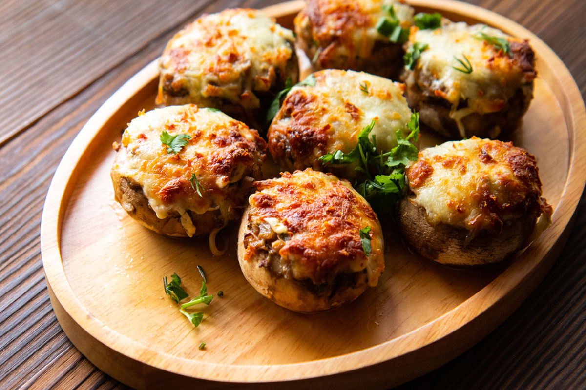 Potato and Herb Stuffed Mushrooms