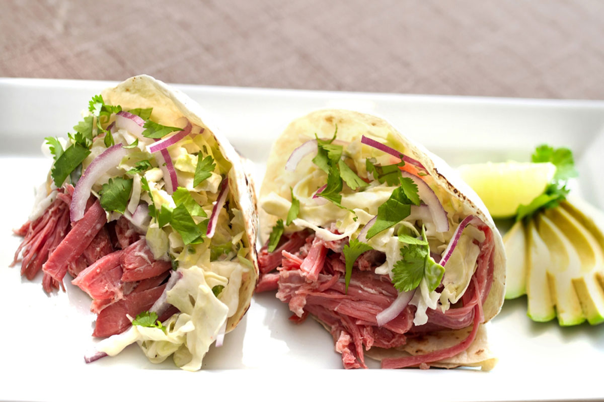 Corned beef and cabbage tacos