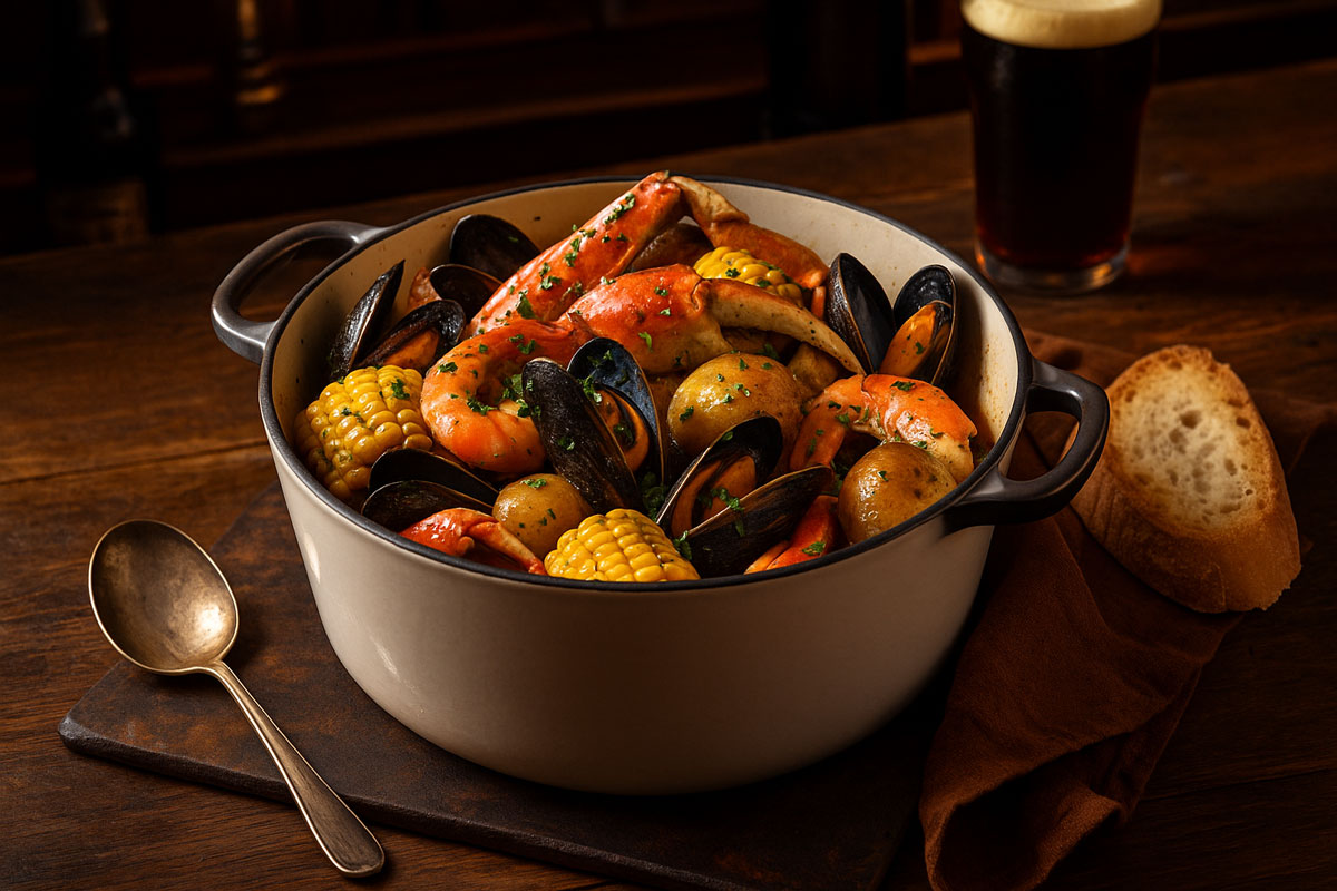 You are currently viewing SEAFOOD BOIL WITH IRISH ALE BUTTER