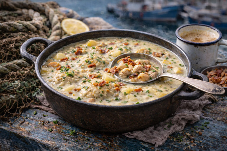 Read more about the article COCKLE AND BACON CHOWDER