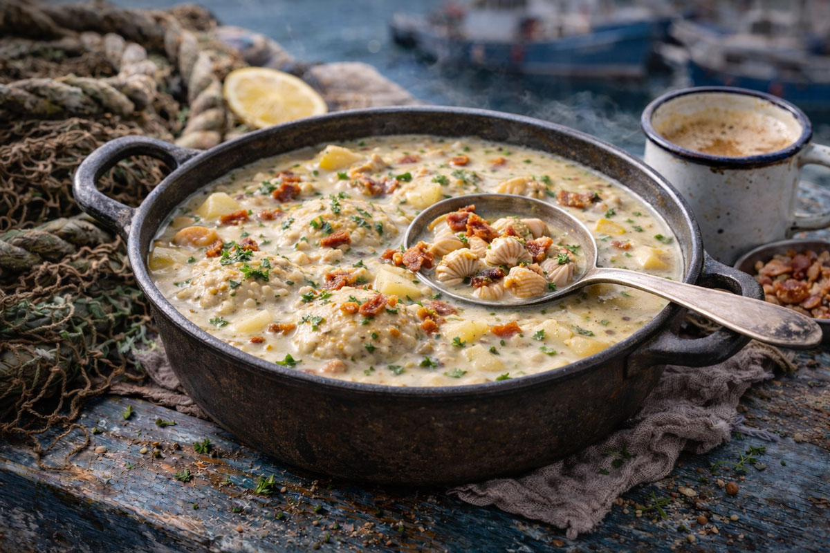 Read more about the article COCKLE AND BACON CHOWDER