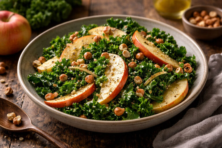 Read more about the article KALE, APPLE & HAZELNUT WARM SALAD