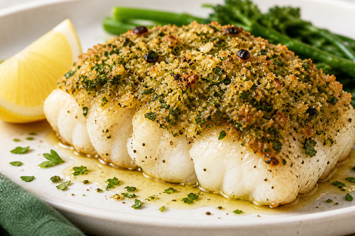 Read more about the article BAKED MONKFISH WITH IRISH HERB CRUST