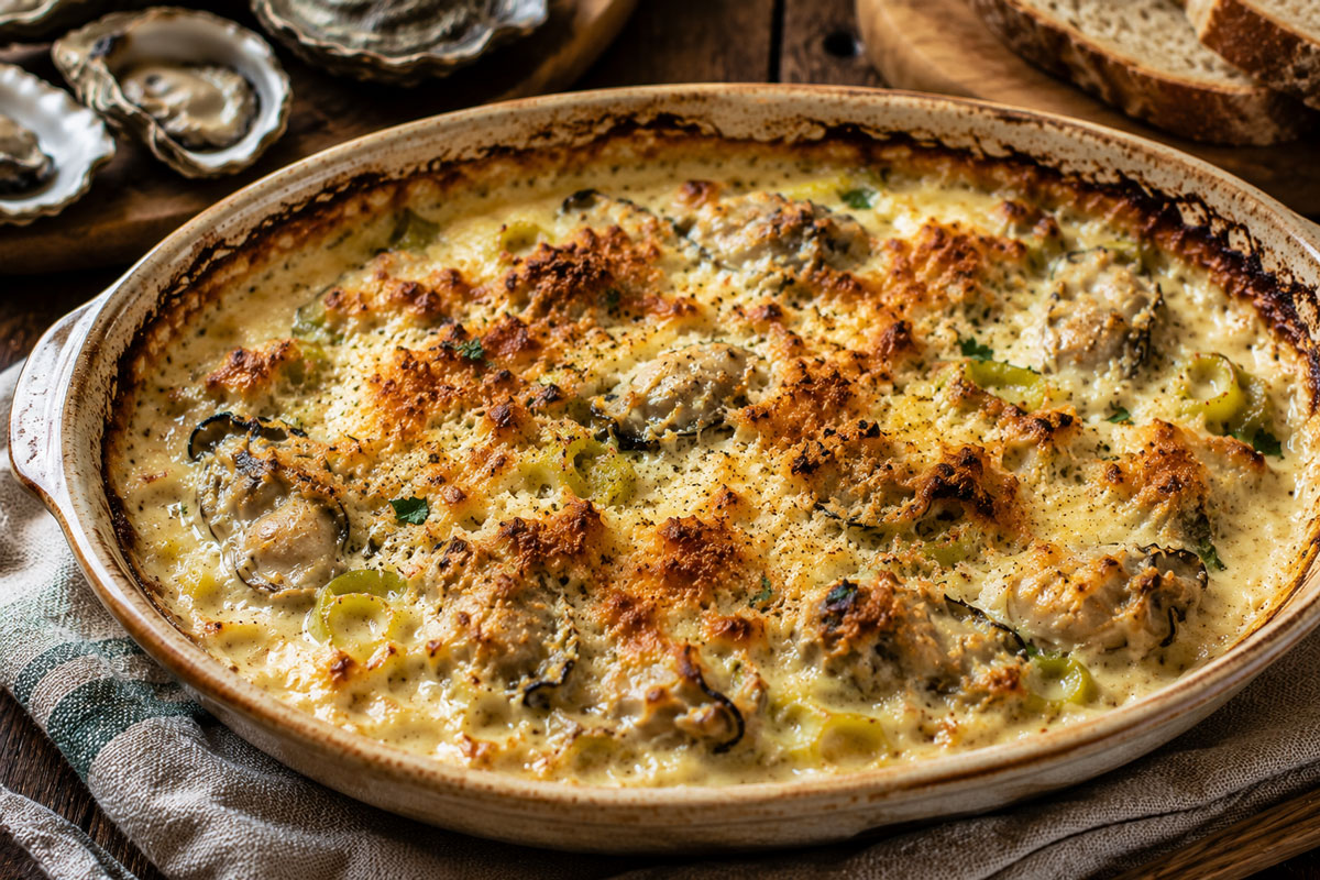 You are currently viewing OYSTER AND LEEK GRATIN