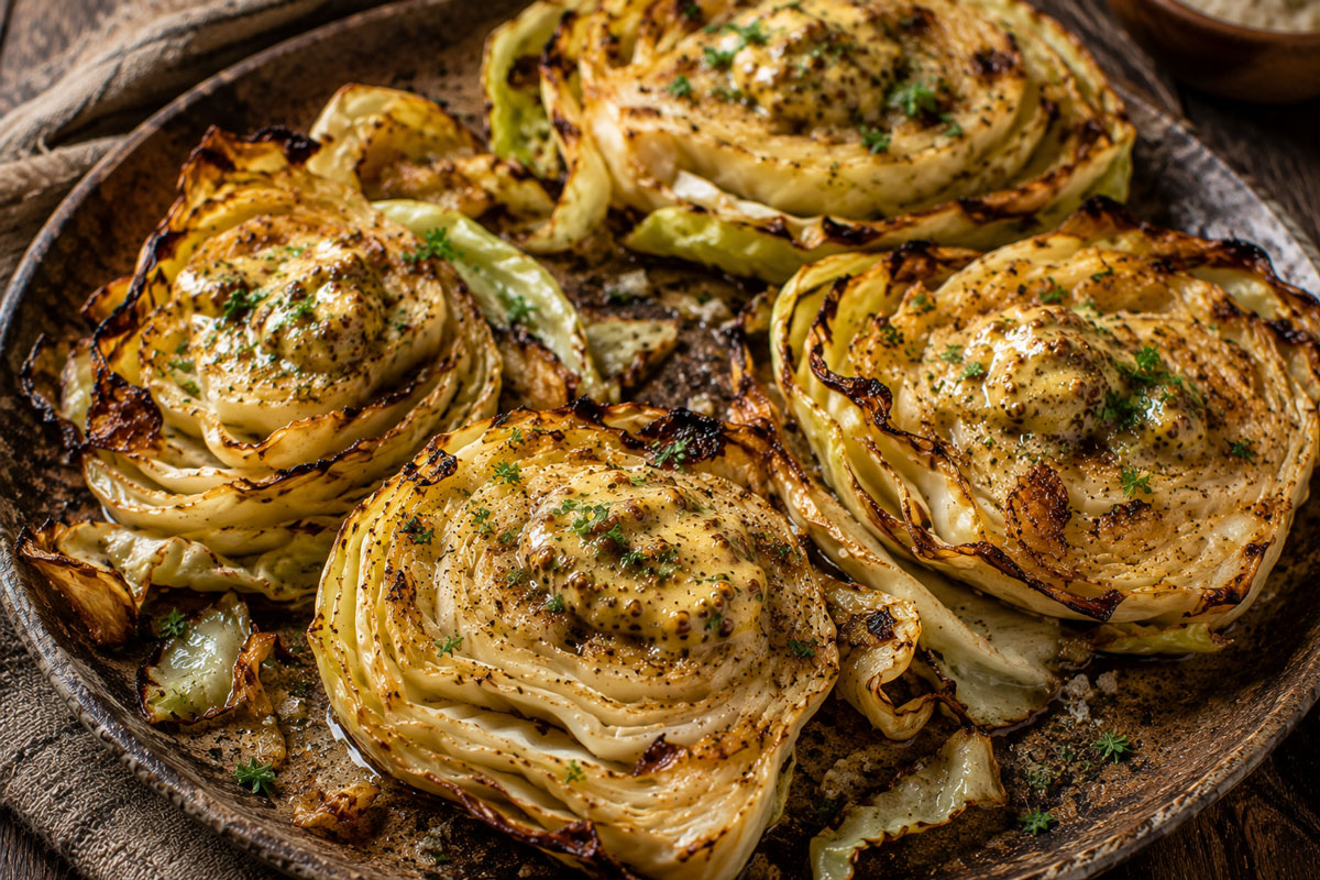 You are currently viewing CABBAGE STEAKS WITH MUSTARD BUTTER